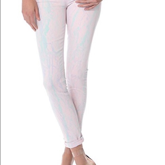 Paige Watercolor Tie Dye Skinny Jeans - Picture 9 of 12